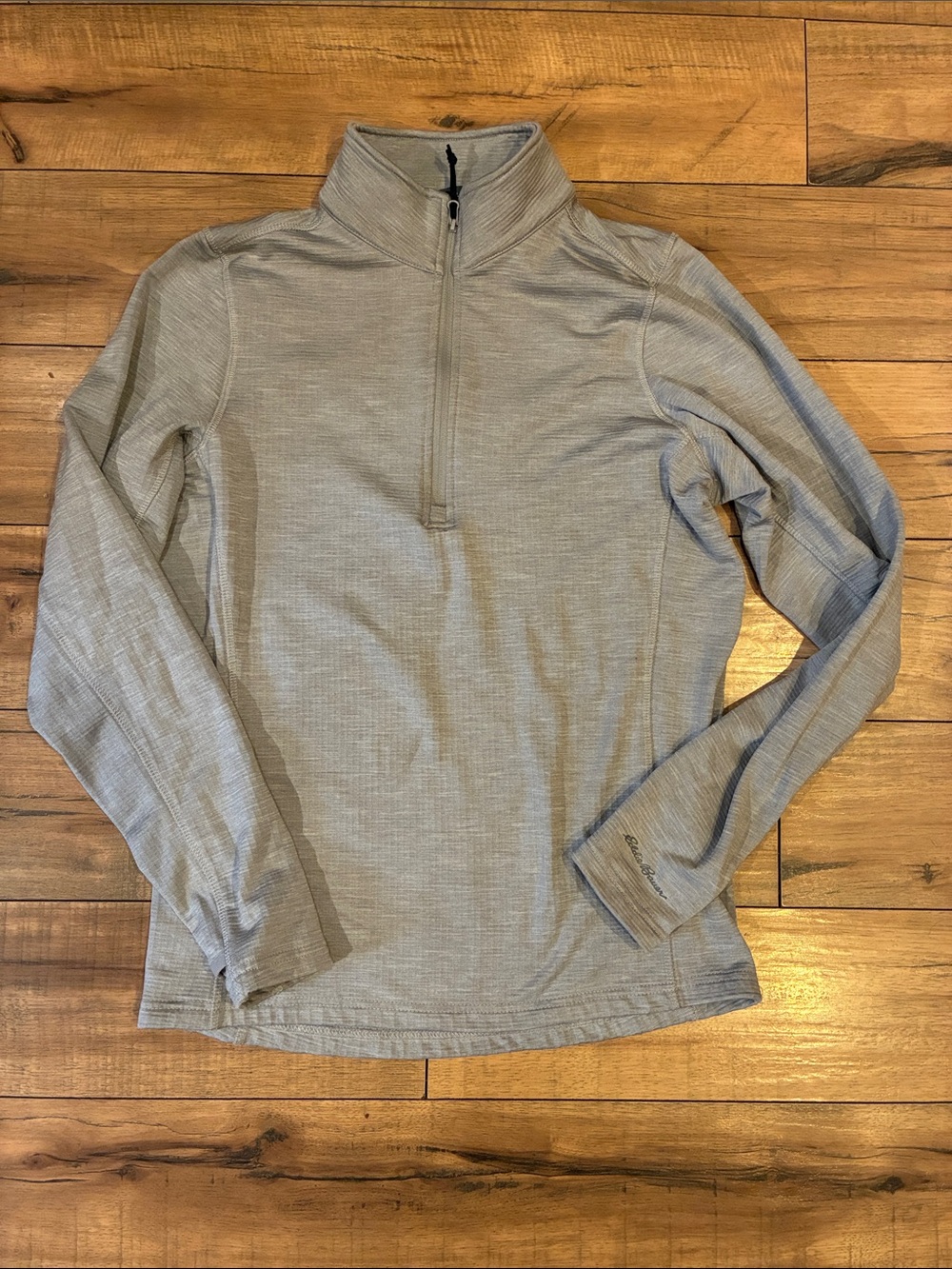 Eddie Bauer Light Gray Quarter-Zip Pullover